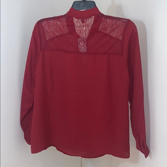 New Womens Daisy Fuentes Plus Size Neck Tie Blouse - Picture 2 of 11